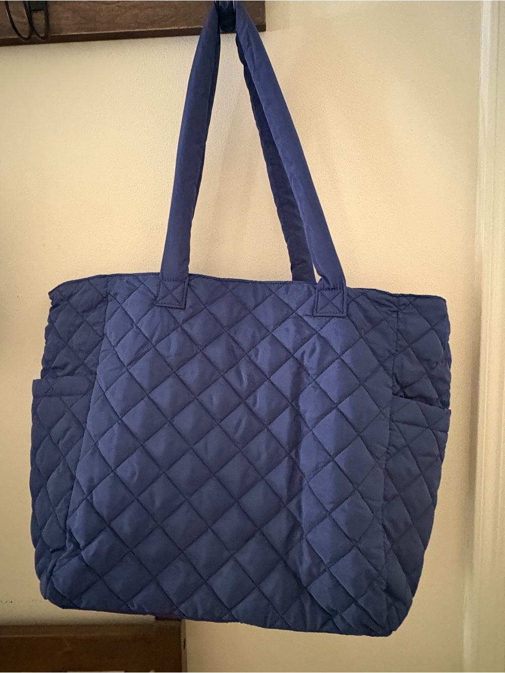 K.Carroll Quilted Navy/ Red Tote Bag – Lightweight Everyday Shoulder Bag